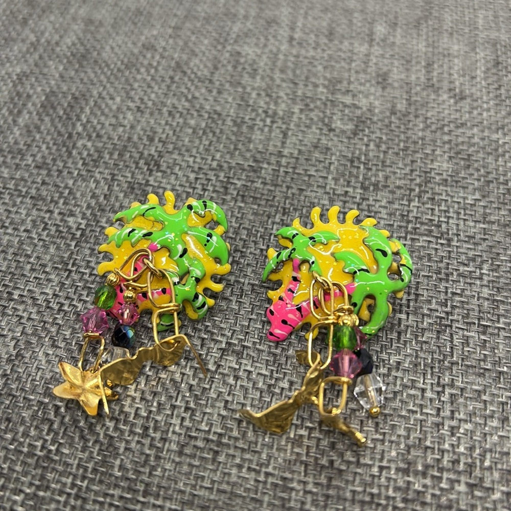 Lunch at the Ritz Palm Tree Earrings for Pierced Ears - Picture 5 of 9